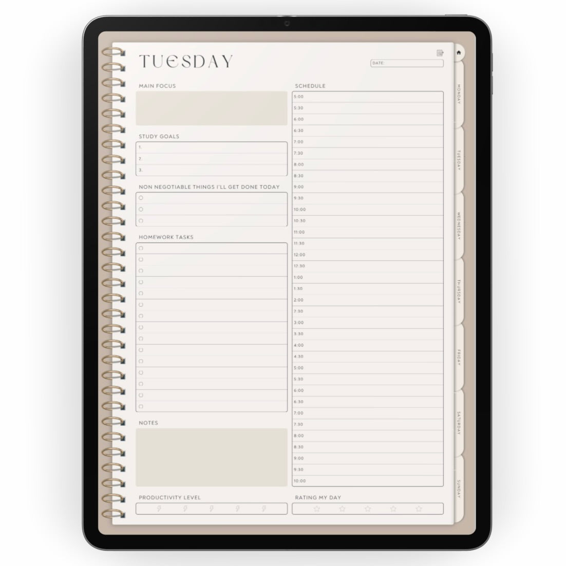 week planner
