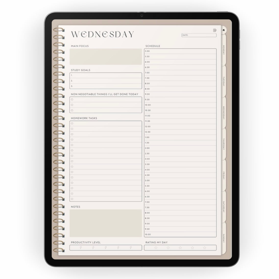 week planner