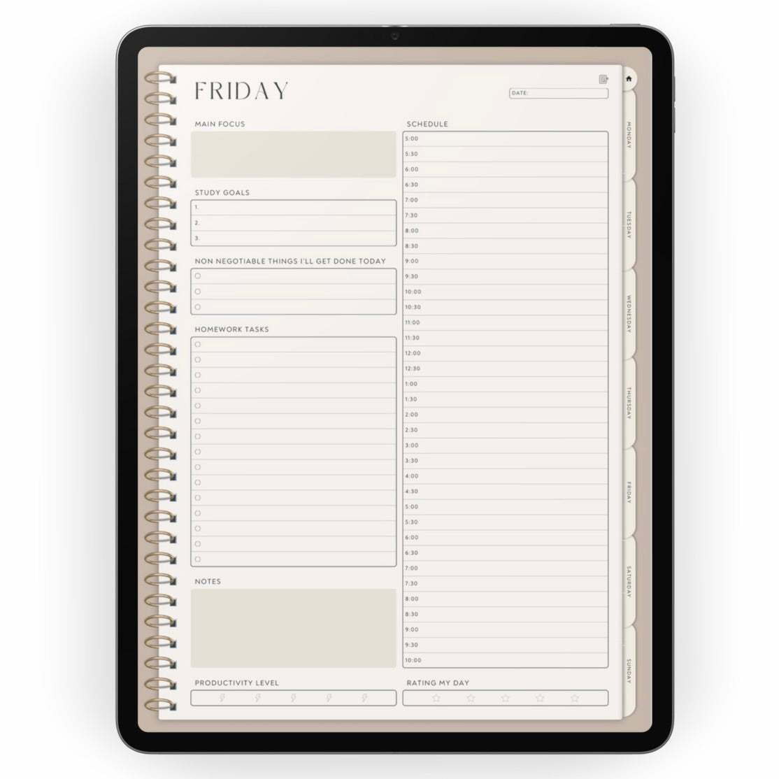 week planner