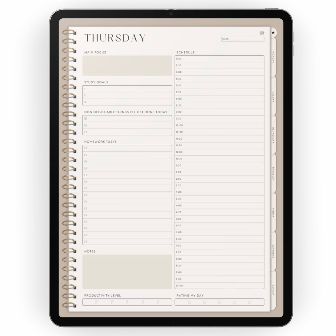 week planner